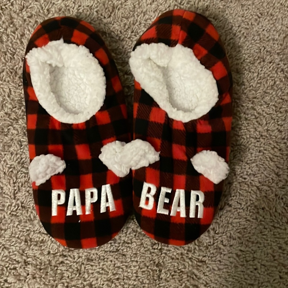 Buffalo plaid slippers